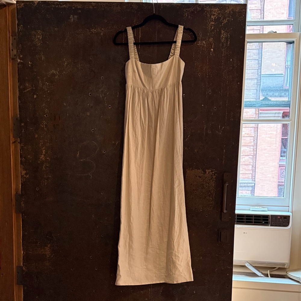 Reformation Beige Linen Maxi Dress